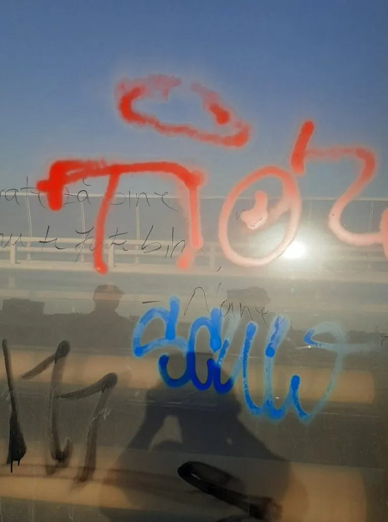 Amendă -„cadou” de 1 iunie: Un băiat a fost prins în timp ce desena graffiti pe Podul de la Butelii – foto 2