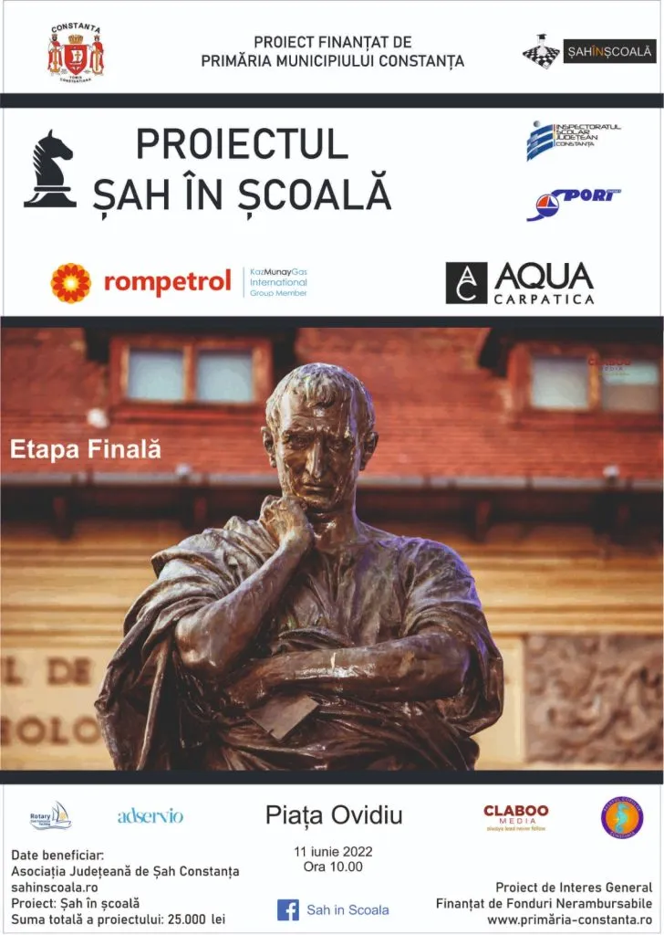 Peste 200 de elevi sunt așteptați la etapa finală de „Șah în școală”, în Piața Ovidiu – foto 2