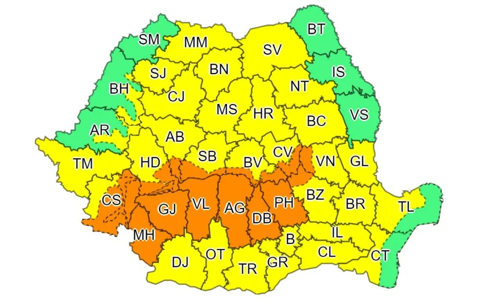 DOBROGEA: Coduri galbene de ploi și disconfort termic ridicat – foto 2