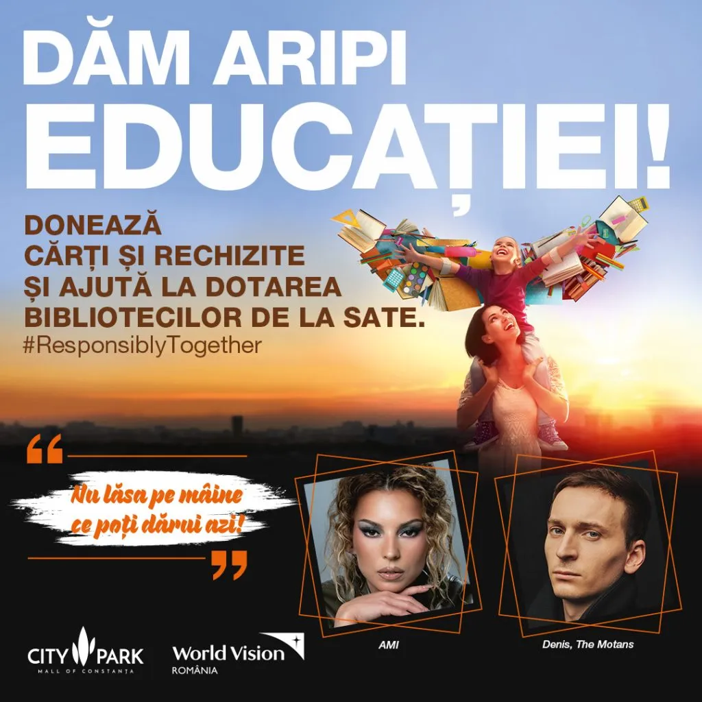 Ambasadorii campaniei „Dăm aripi educației”, AMI și Denis The Motans, vin la City Park Mall Constanța – foto 2