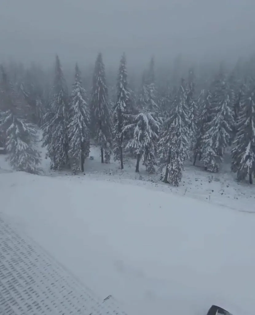 S-a instalat iarna în vârf de munte. Temperaturi negative și zăpadă, la mare înălțime (FOTO)  – foto 4