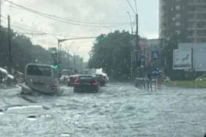 Furtună puternică în București: copaci doborâți și străzi inundate – foto 6