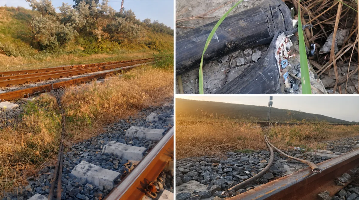 Tentativă de furt în gara Năvodari. Hoții au tăiat cablurile care alimentează macazurile și au pus în pericol circulația trenurilor