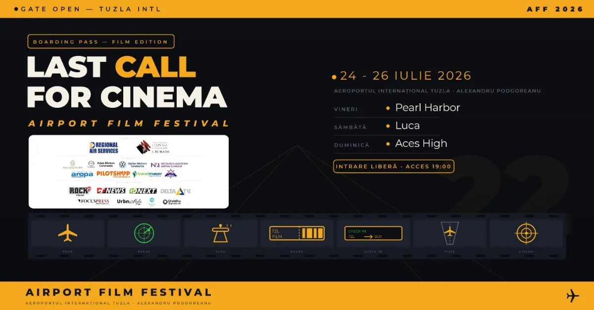 Filme sub cerul liber, pe pista Aeroportului Tuzla. Airport Film Festival revine cu o nouă ediție