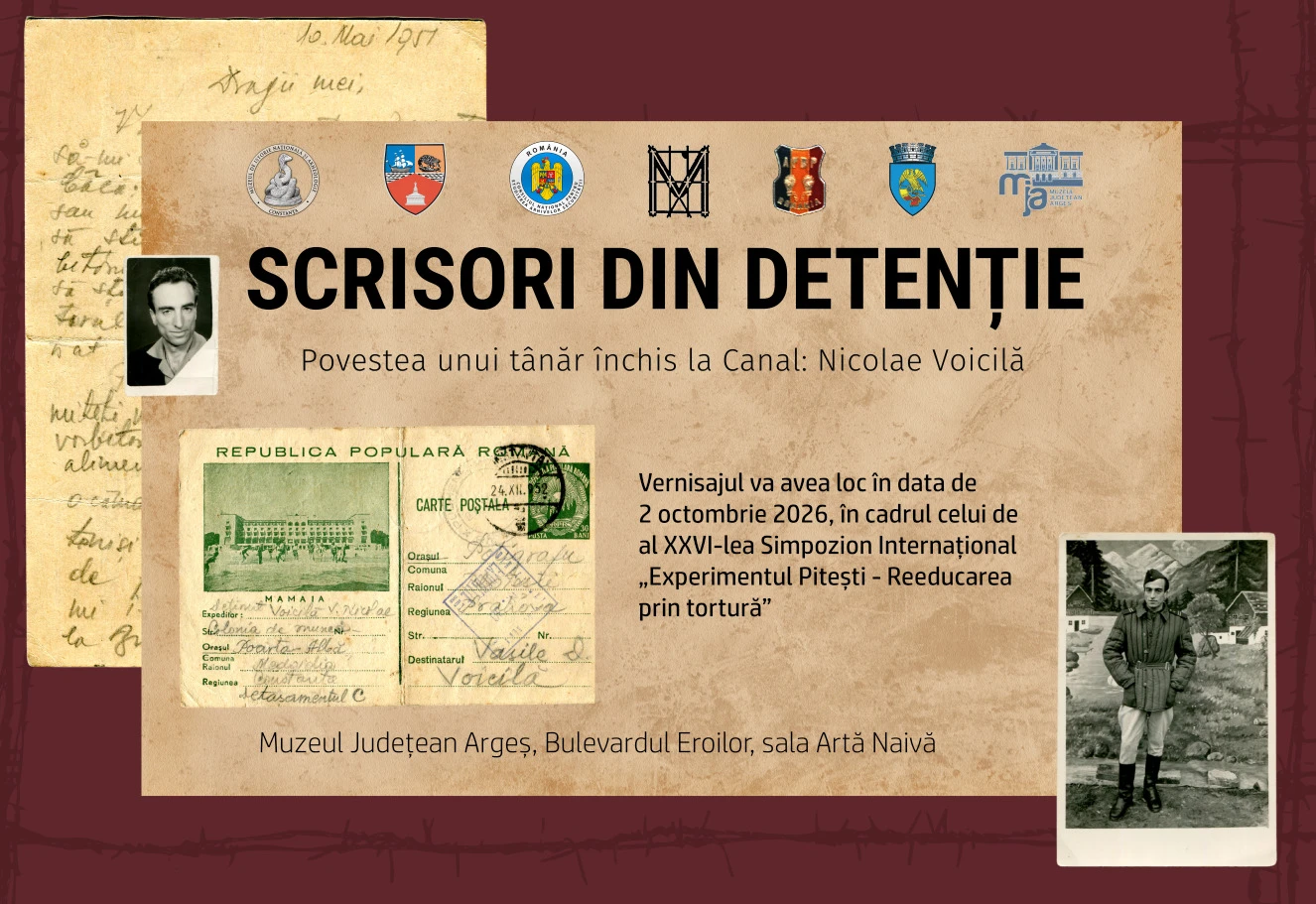 „Scrisori din detenție”, expoziția itinerantă organizată de MINAC, ajunge la Muzeul Județean Argeș
