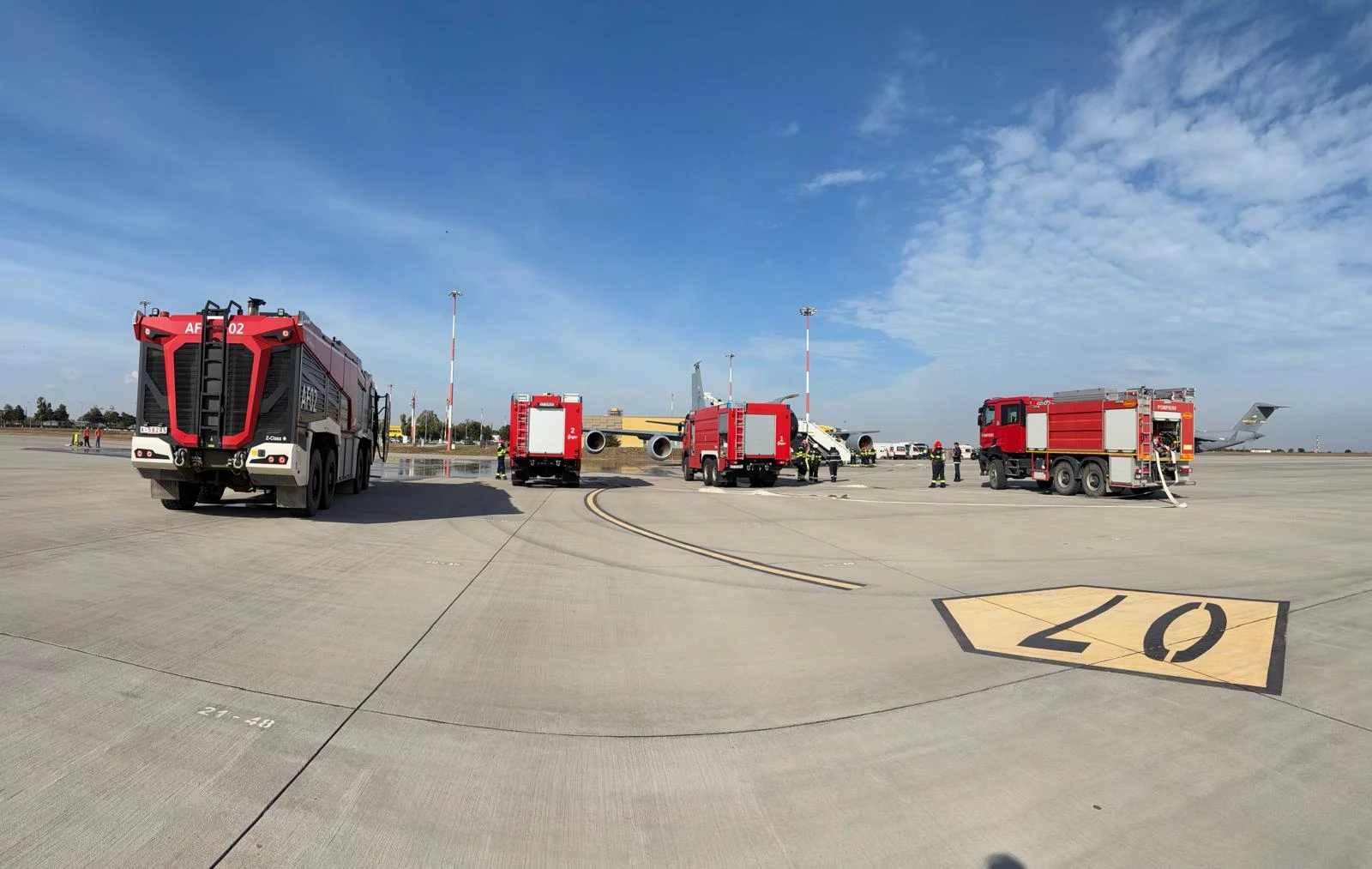 Accident de aviație simulat la Aeroportul „Mihail Kogălniceanu”